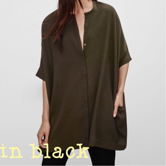 Aritzia Babaton Black Crepe Howard Tunic - XS, but fits SUPER OVERSIZED!!! - Picture 1 of 13